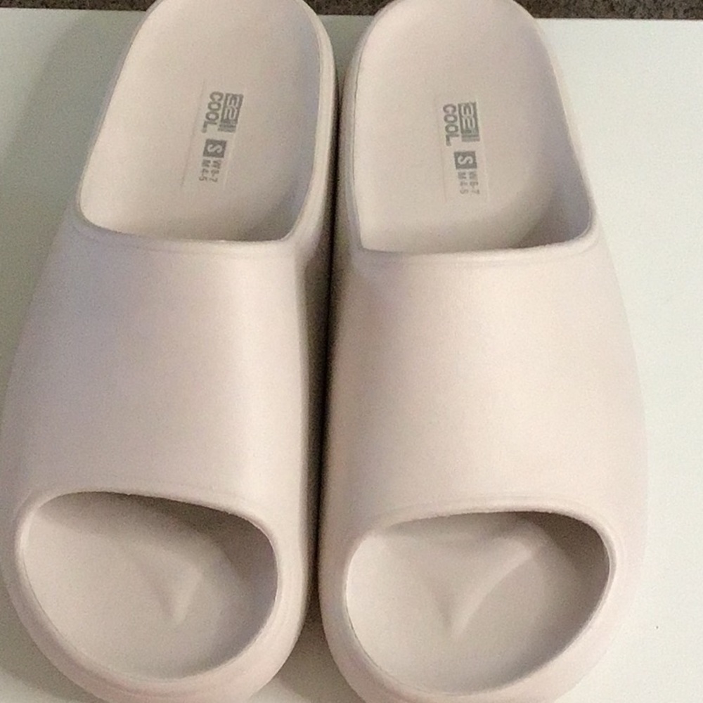 White Slide Sandals